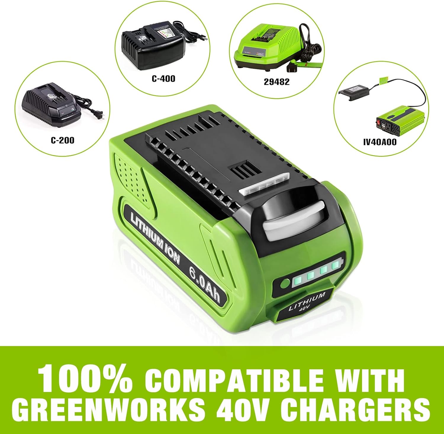 40V 6.0Ah Lithium Battery Pack of 2 S3412