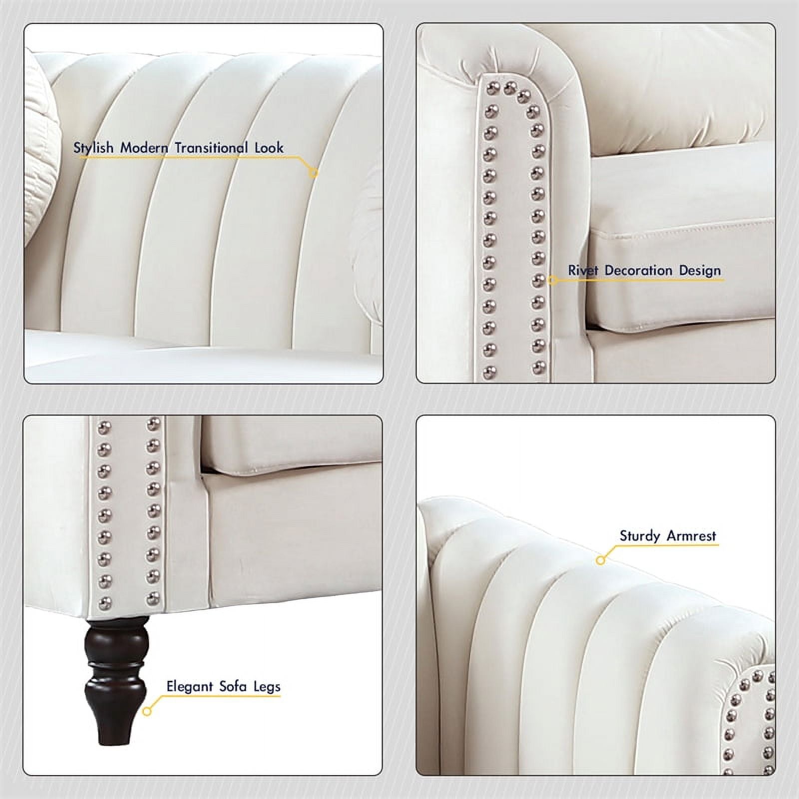 3 Piece Velvet Sofa Loveseat and Chair Set F490