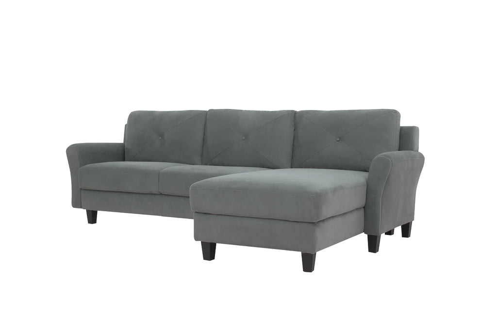 Dark Gray Microfiber Sectional Sofa Q3724