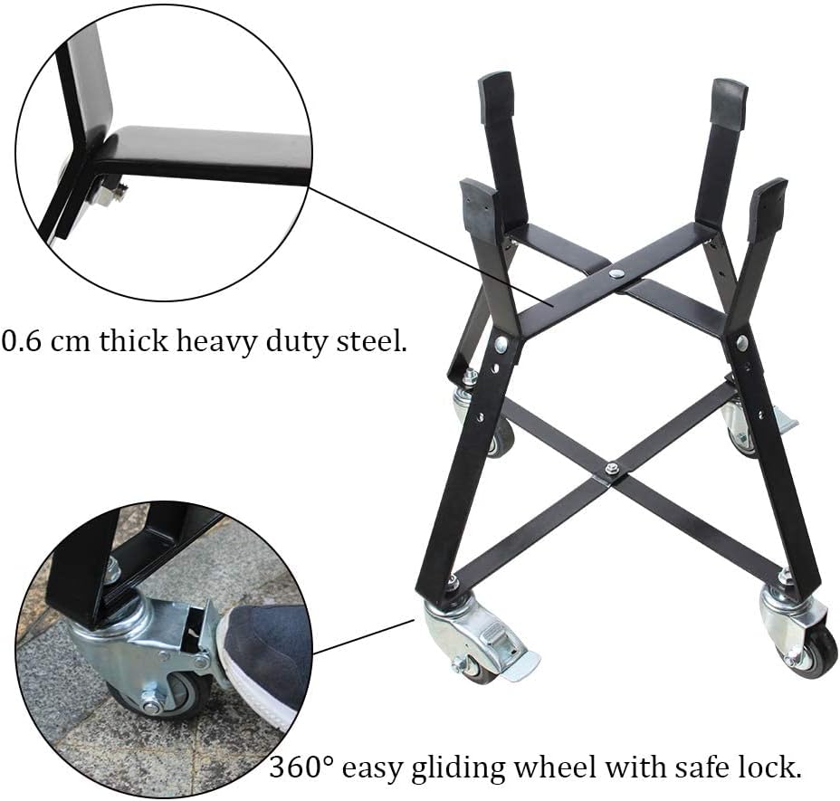Rolling Cart with Heavy Duty Locking Caster Wheels Powder Coated Steel Q76447