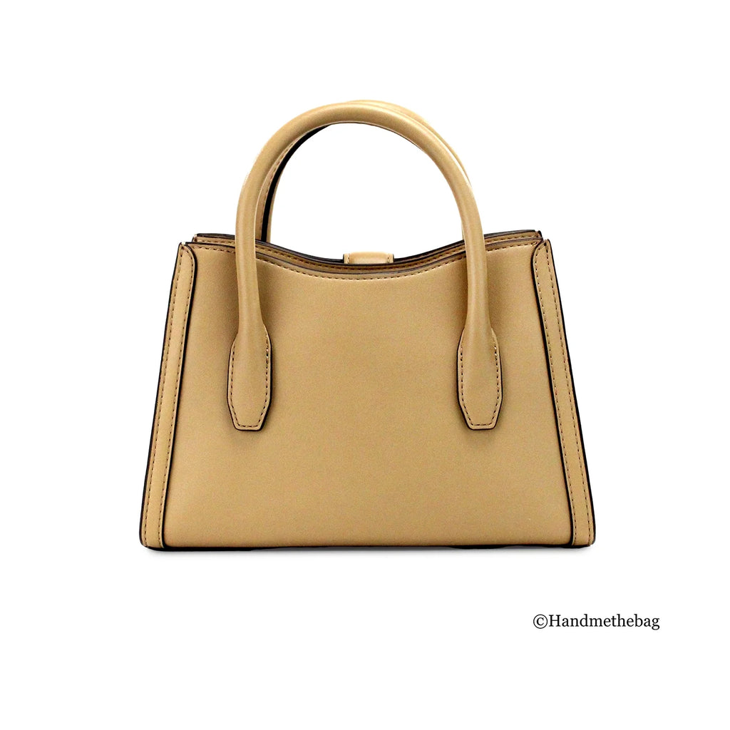 Camel Faux Leather Satchel Crossbody Bag Q3660