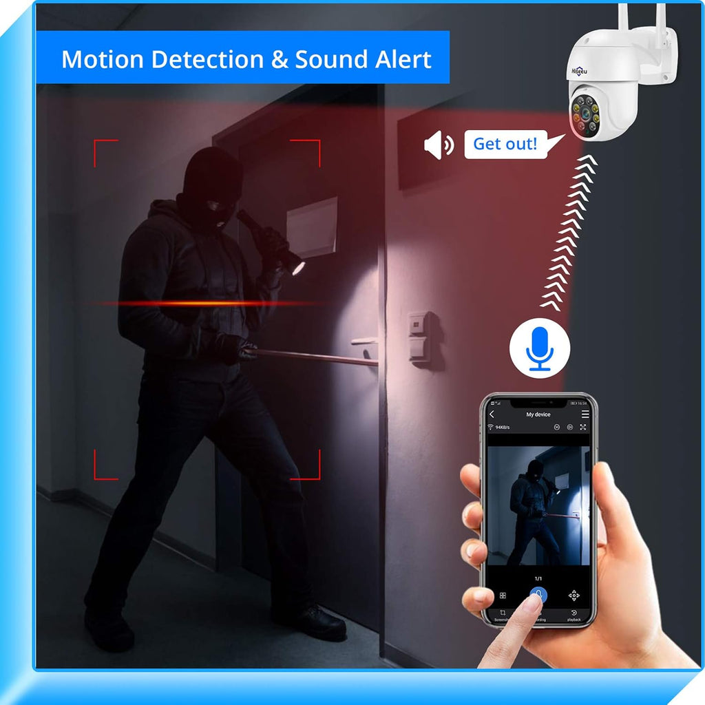 2.4G WiFi 3 Megapixels Pan/Tilt/Zoom Wireless Security Camera with Floodlights I38559