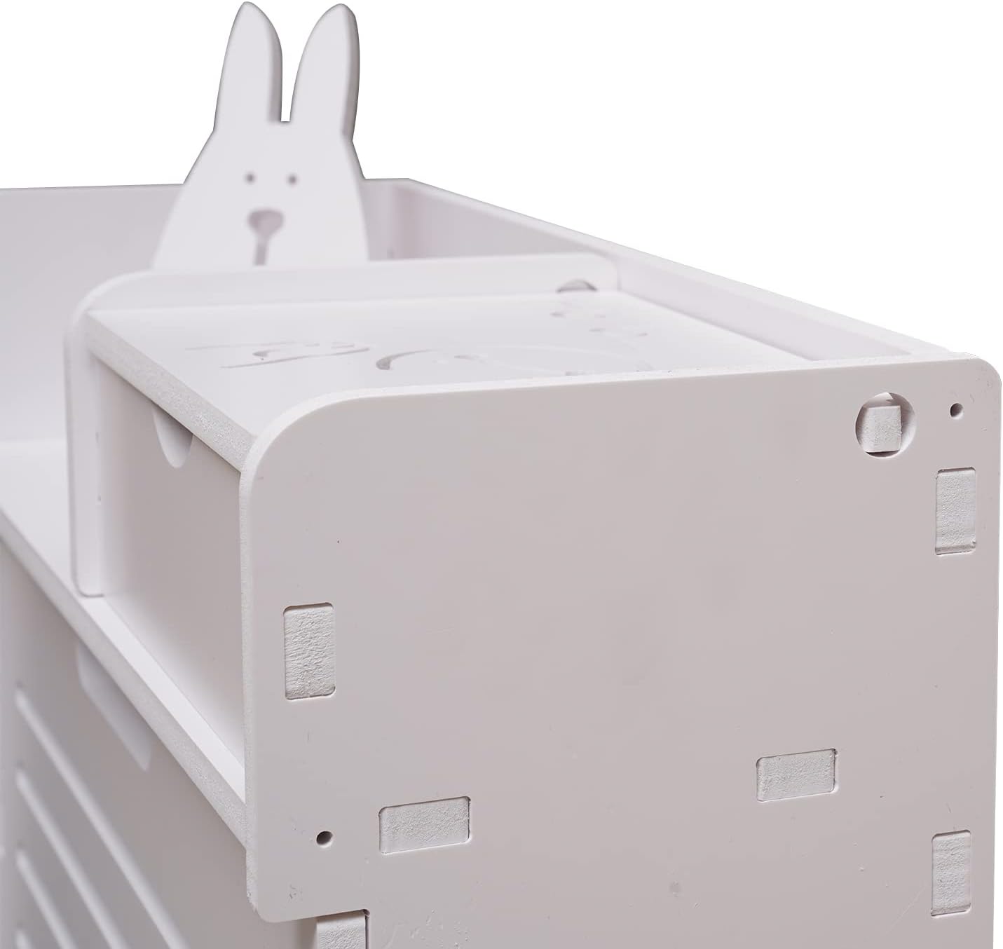 White 2 Tier Narrow Shoe Cabinet I588737