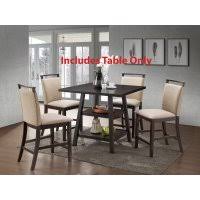 Cappuccino Wood Counter Height Dining Table with Storage Shelves Z903