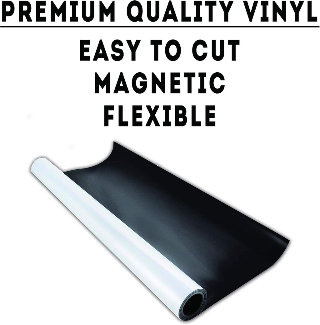 Blank Magnet Sheets 24-inches Wide Flexible Printable White Vinyl Surface 5 Ft. Roll Pack of 2 Q5613