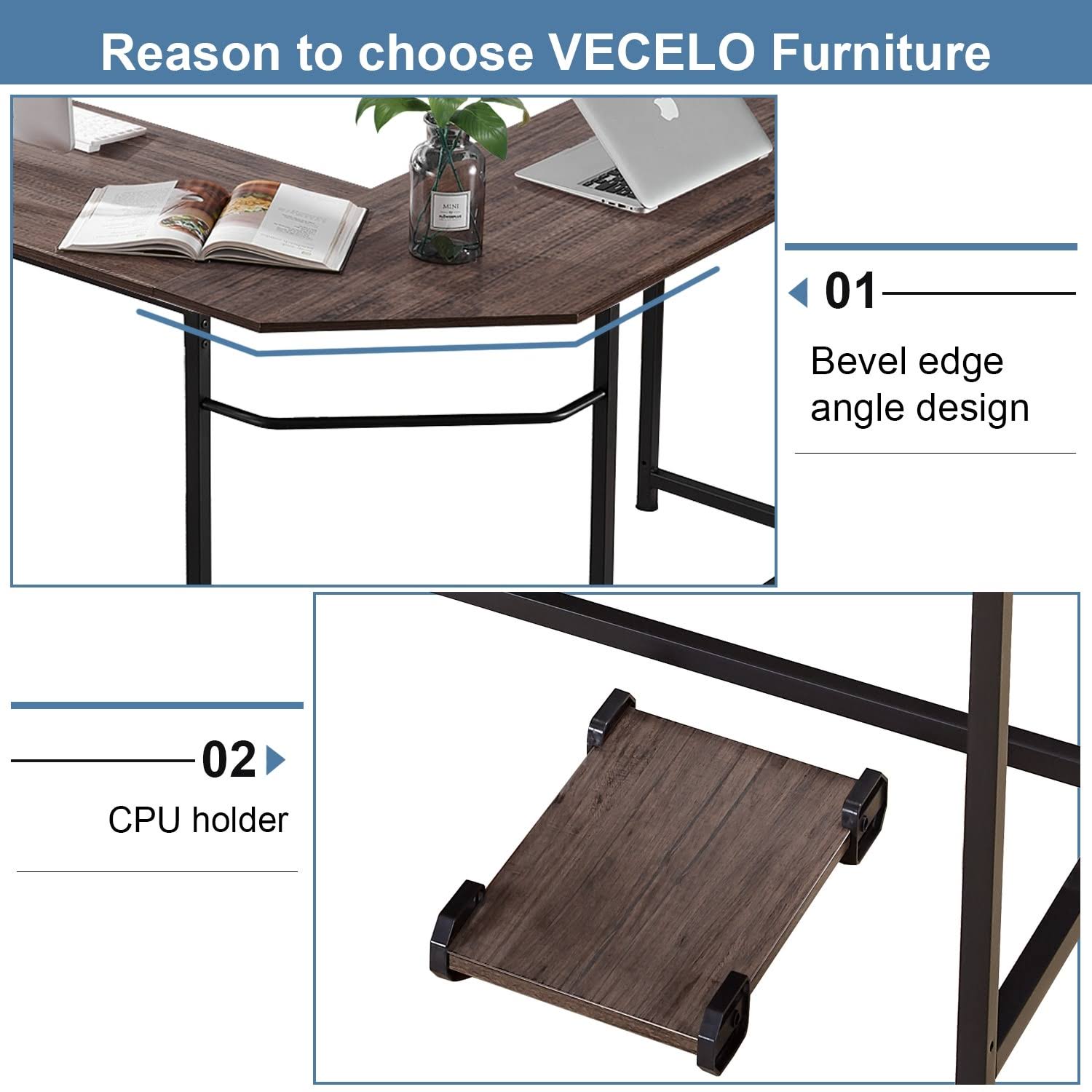 Oak L-Shaped Office Computer Desk F6131