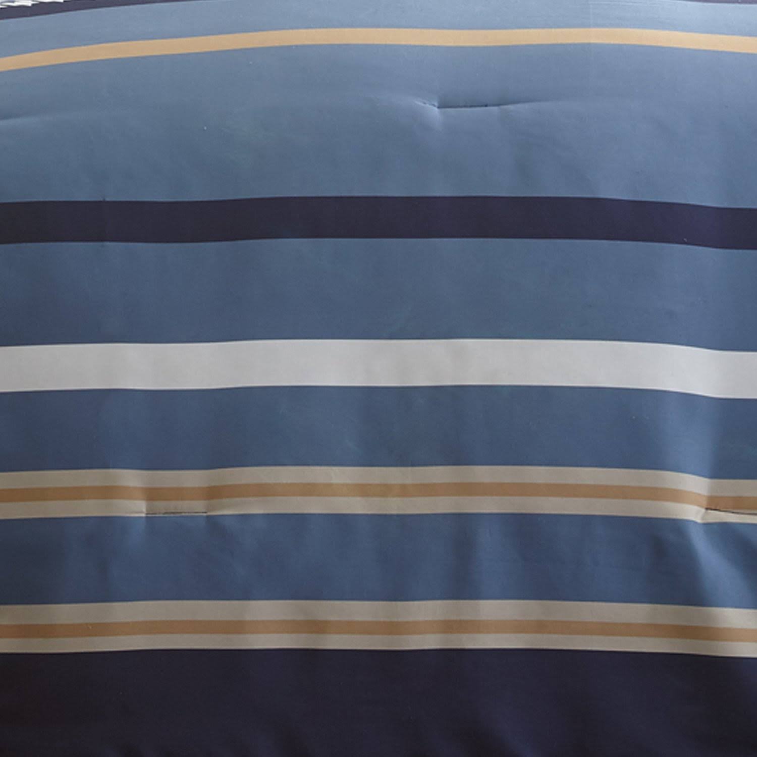 Blue and White Stripe Print California King Bed Set Y797