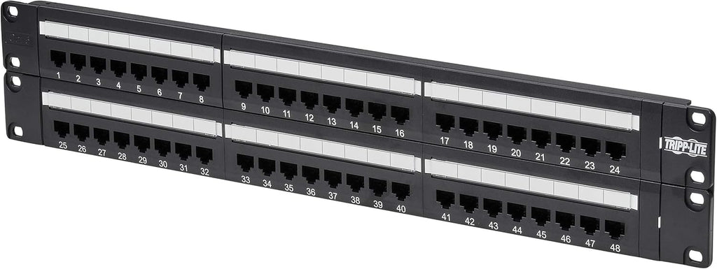 48-Port 2U Rackmount Cat6 110 Patch Panel RJ45 Ethernet Black T854567
