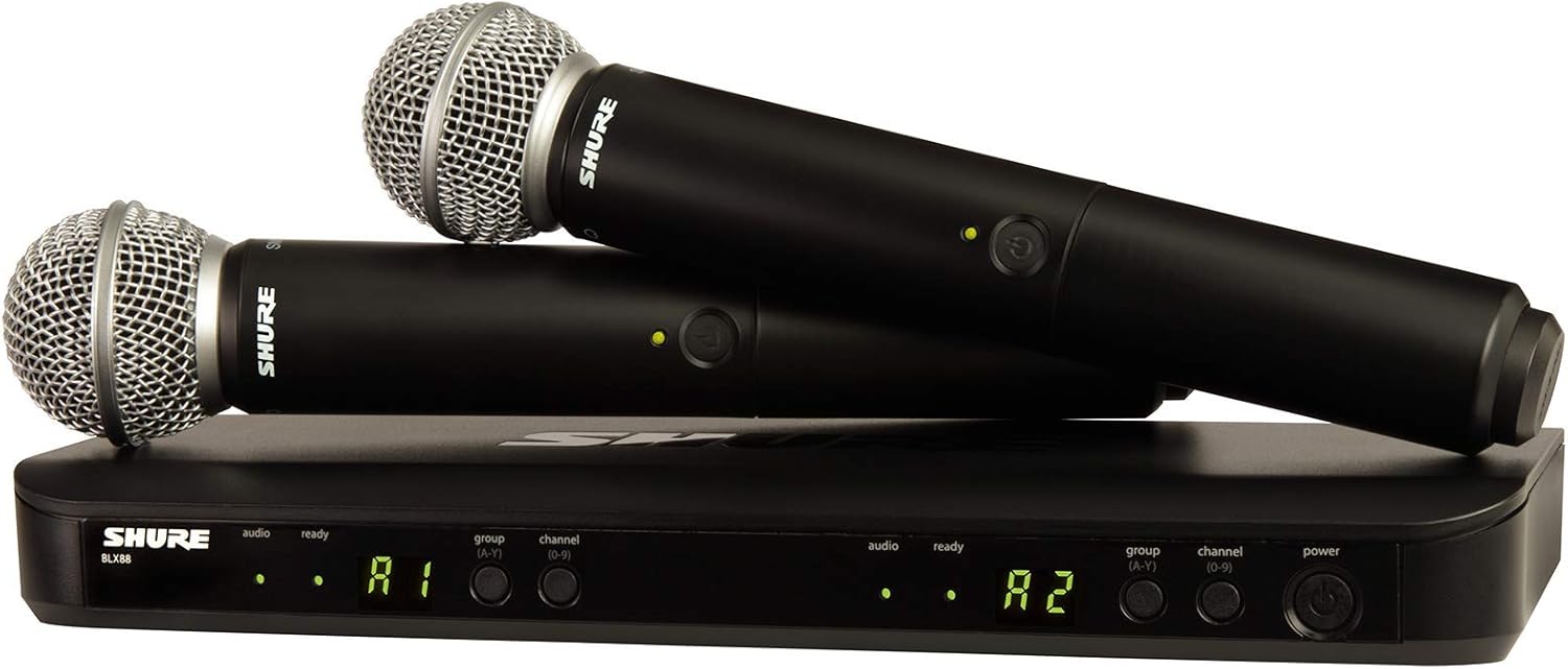 Dual Channel Wireless Microphone System with 2 Handheld Vocal Mics D907927