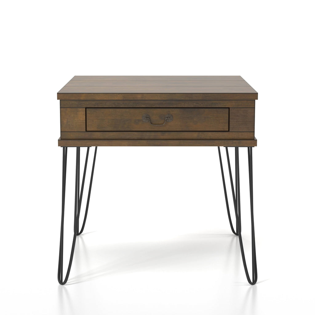 Industrial Rustic Oak End Table C378008