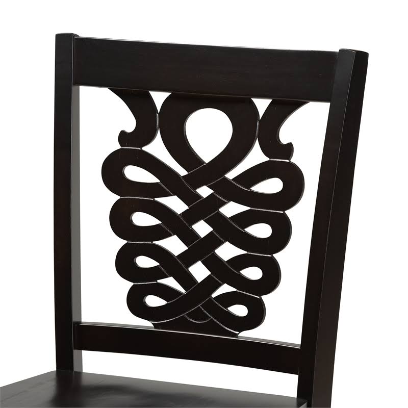 Dark Brown Wood 2-Piece Counter Stool Set X14824