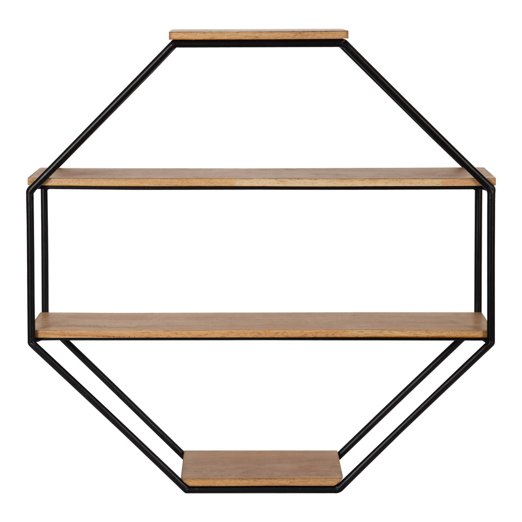 Octagon Floating Wall Shelf Rustic Brown 24x24 F893