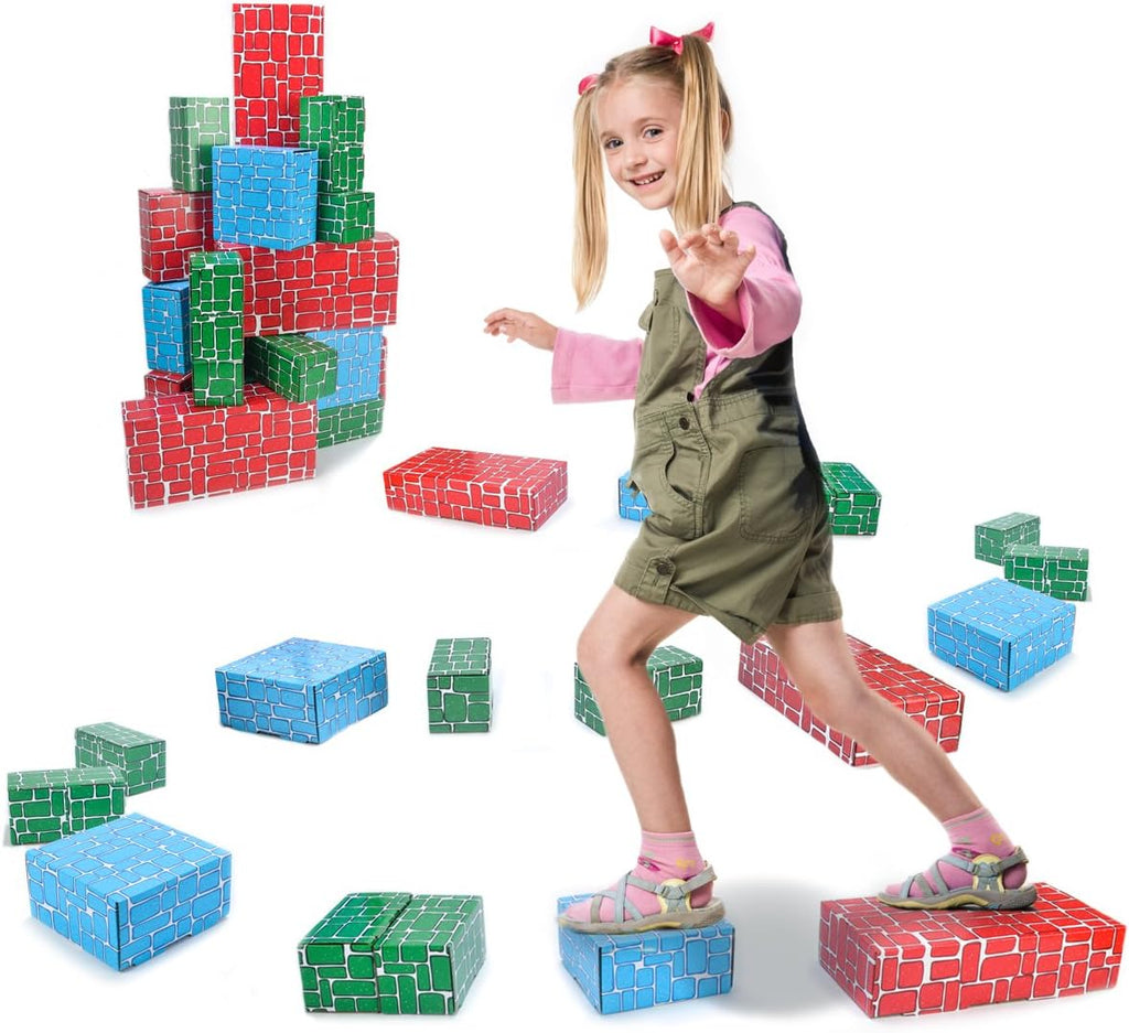 Cardboard Building Block, 40pcs Extra-Thick Jumbo Giant Building Blocks in 3 Sizes F88580