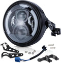 7Inch Round LED Motorcycle Headlights with Housing Bucket Bracket Mount for Amber Turn Signal Lights DRL Hi/Lo Beam Headlamps W5351