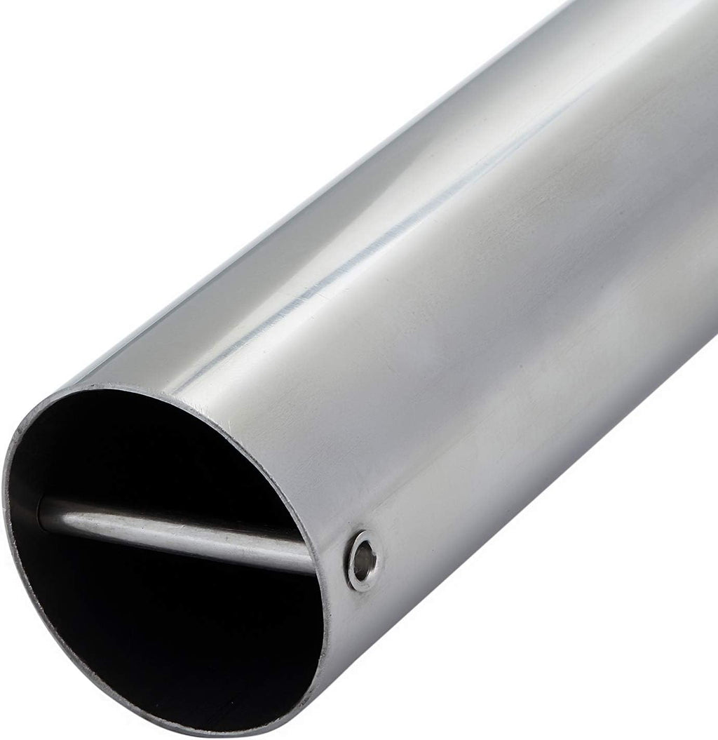 Stainless Steel 30 Degree Flush Mount Boat Fishing Rod Holder with Rubber Cap, PVC Liner & Gasket Pack of 2 Q6843