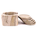 Sahara Beige Coasters with Square Holder (Set of 6) T39898