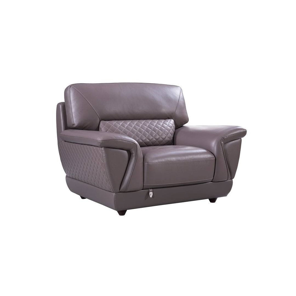 Grey Italian Leather Chair N93349