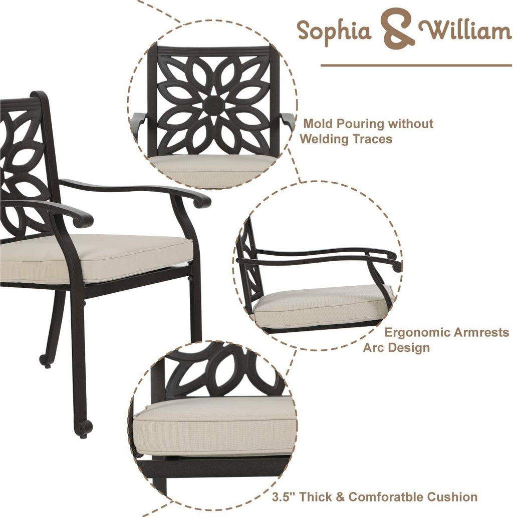 3 Pieces Cast Aluminum Bistro Bar Set with 2 Chairs and 1 Round Table, Antique Bronze Y794643
