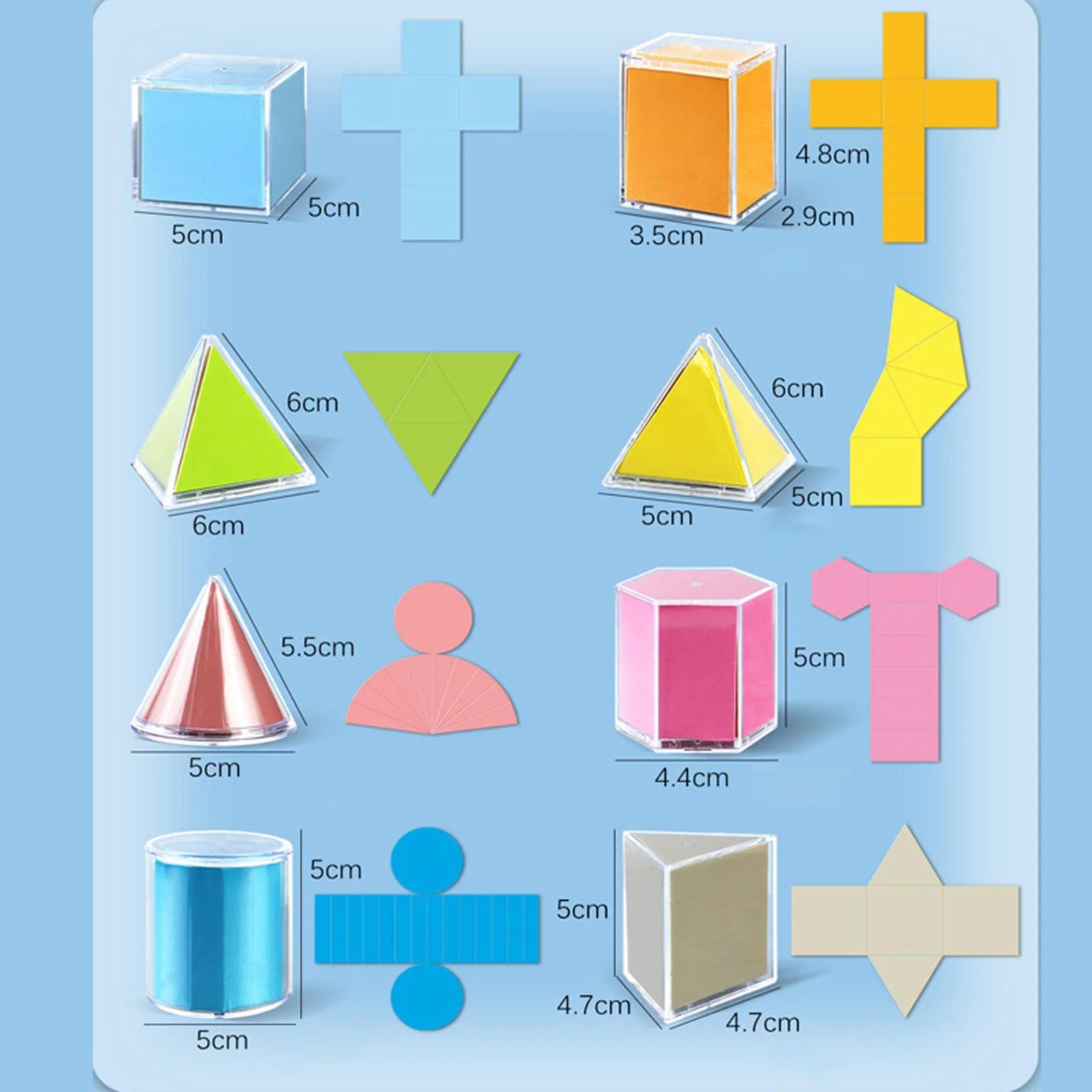 12 Pieces 3D Geometric Shapes Blocks Educational Toy W360