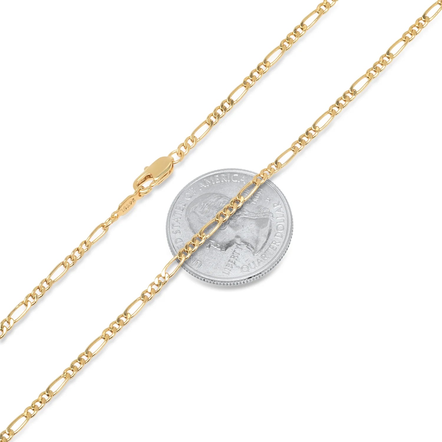 14k Gold Plated Cross Pendant with 24" Figaro Chain Necklace Set P721