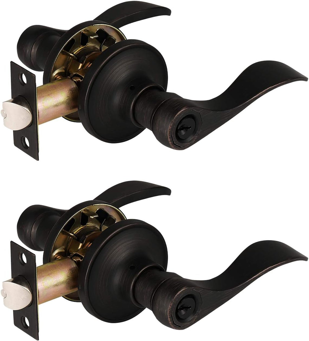 10 Pack Privacy Door Lever Locking Door Handle Set D63038