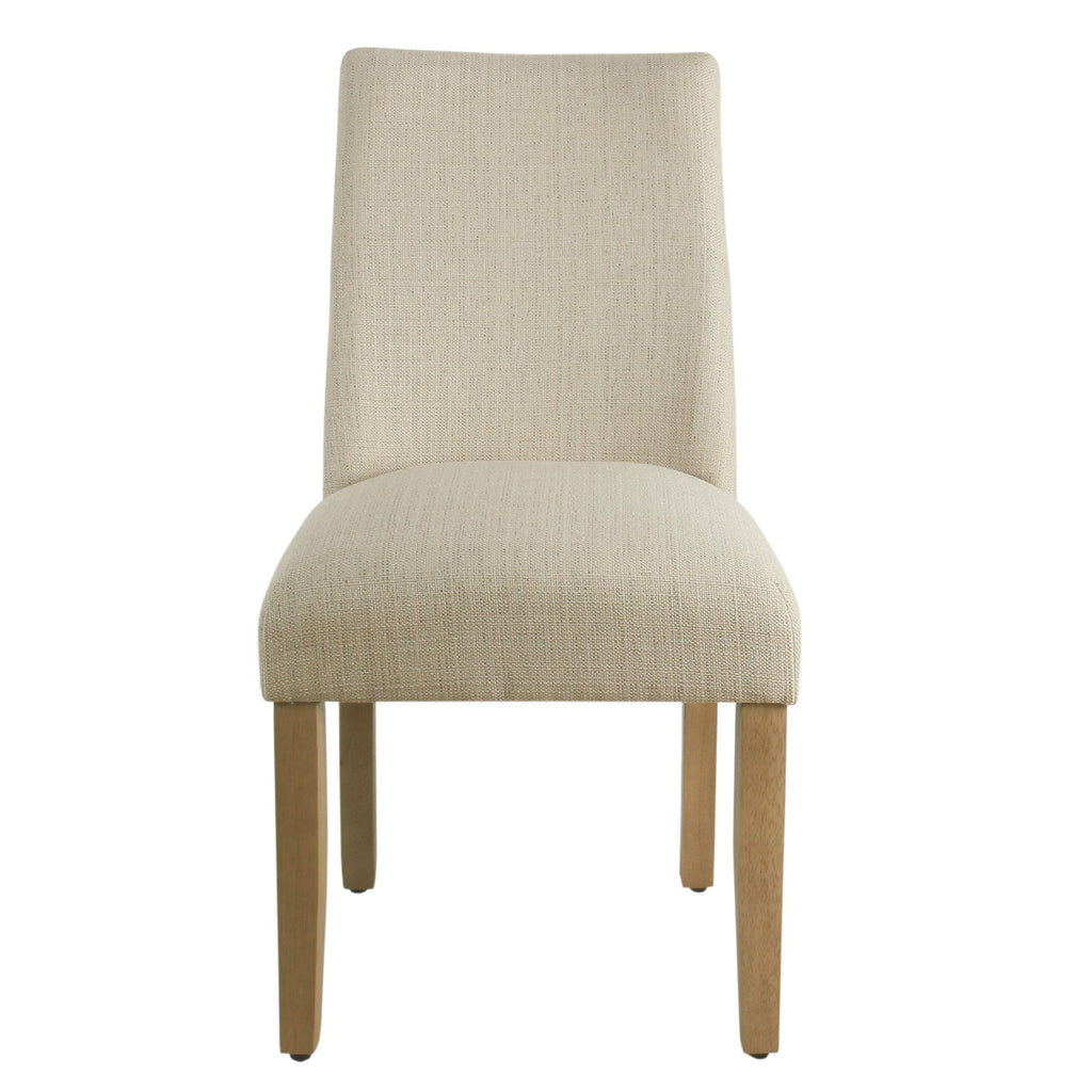 Beige Textured Linen Single Dining Chair L9658