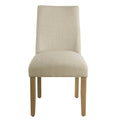 Beige Textured Linen Single Dining Chair L9658