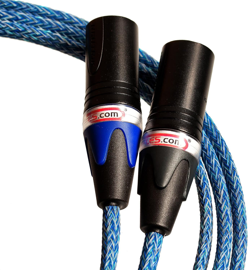 Blue XLR Cable Stereo Pair 2 Cables D643