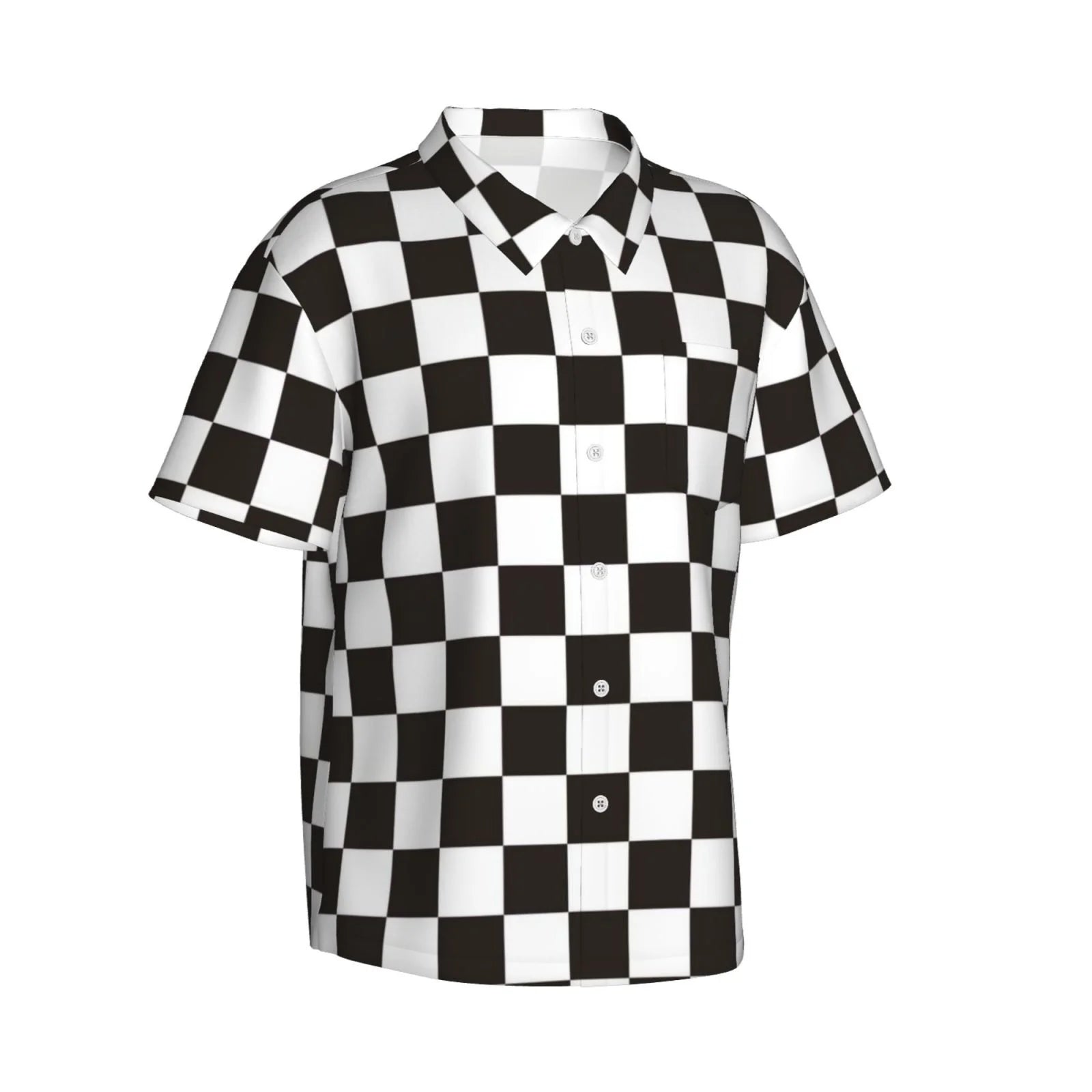 Black and White Checkerboard Hawaiian Shirts F34513