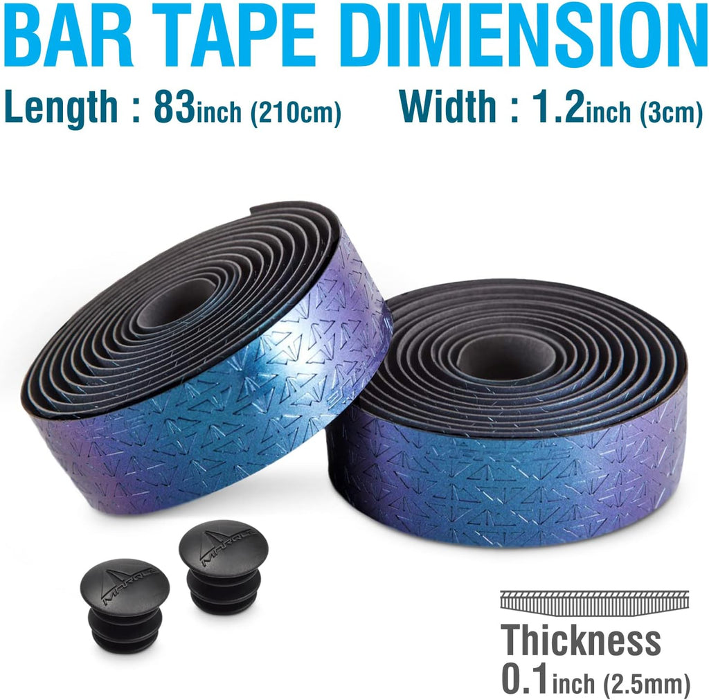 2 Rolls Bike Handlebar Tape with Adhesive Backs and Bar End Plugs F64899