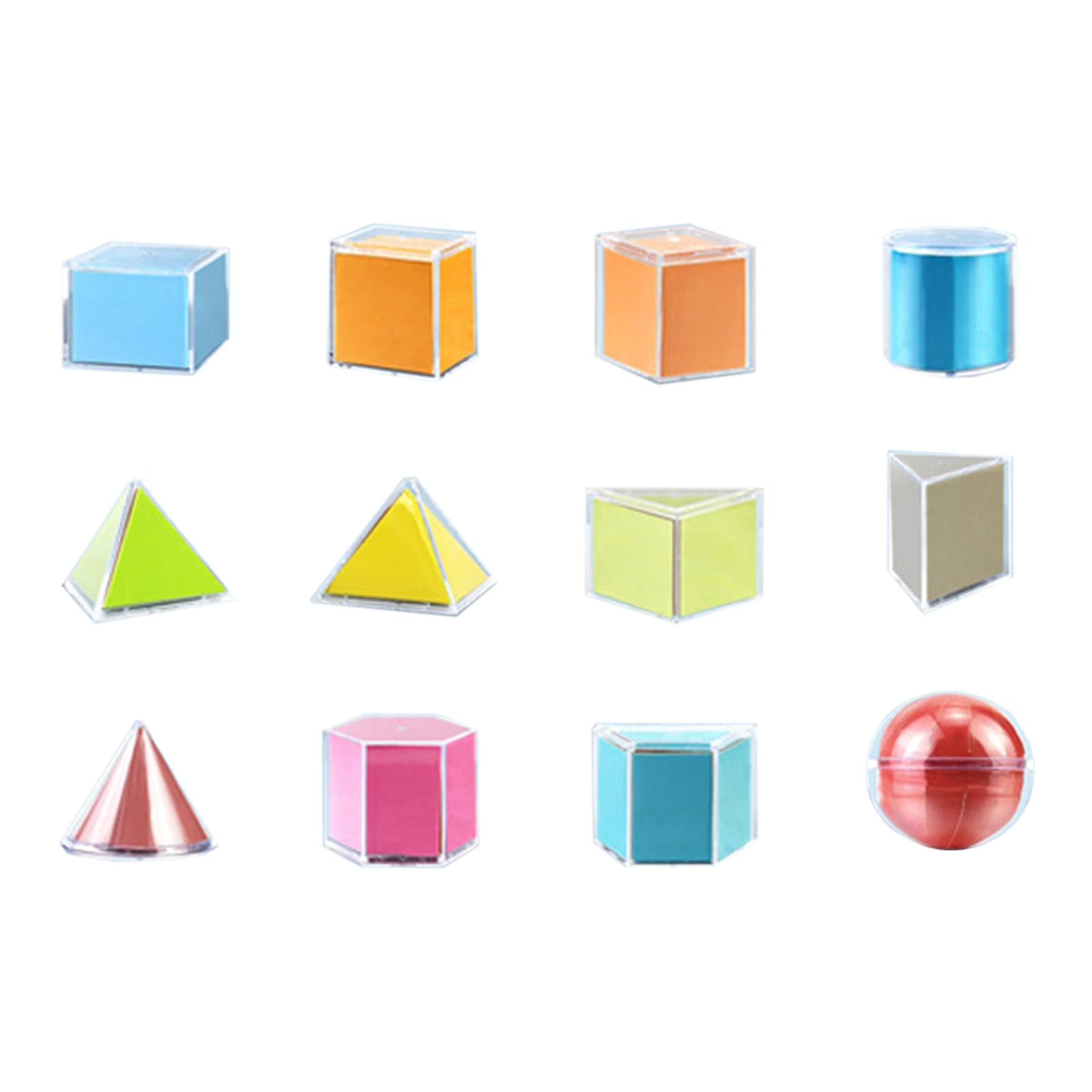 12 Pieces 3D Geometric Shapes Blocks Educational Toy W360