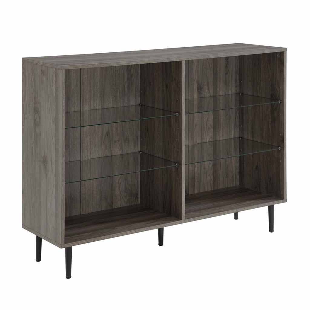 6-Shelf Bookcase, Slate Grey, 34 inch H x 48 inch W x 14 inch D V153