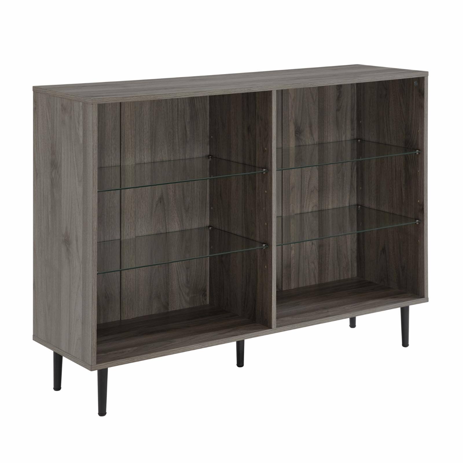 6-Shelf Bookcase, Slate Grey, 34 inch H x 48 inch W x 14 inch D V153
