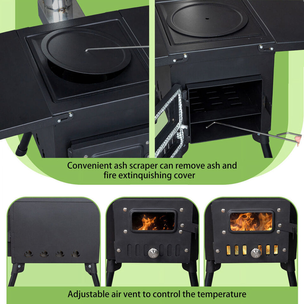Stainless Steel Portable Camping Stove With 3 Pipes Y8270