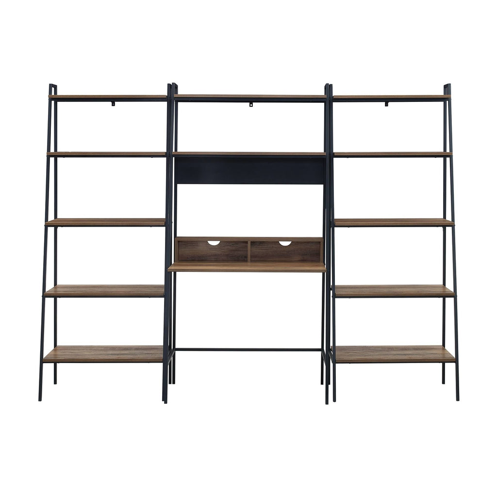 Mocha 3-Piece Desk and Shelf Set N661