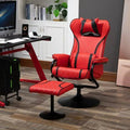 Racing Style Recliner with Ottoman 360 Swiveling Faux Leather Chair N41885