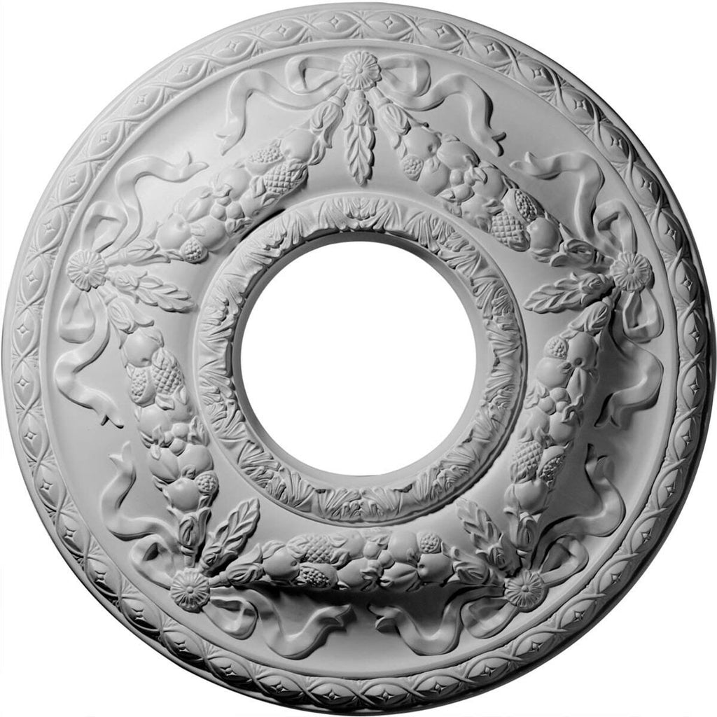 22 1/8x22OD x 7 1/4x22ID x 1 3/4x22P Hand-Painted Clear Yellow Ceiling Medallion S71257