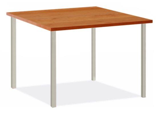 Cherry Top Square Table with Taupe Base Y310
