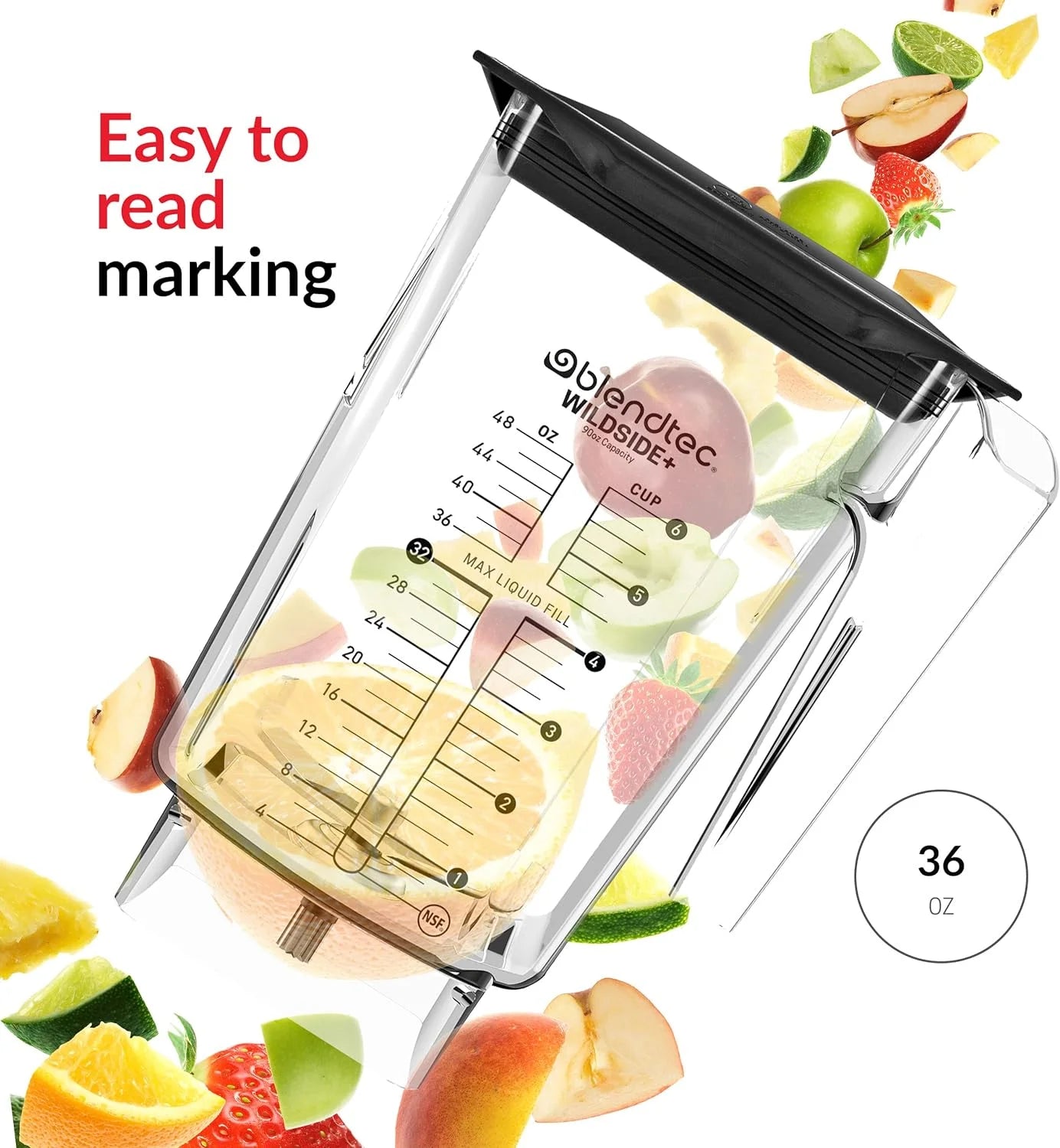 90 Oz Five-Sided Replacement Blender Jar Q459