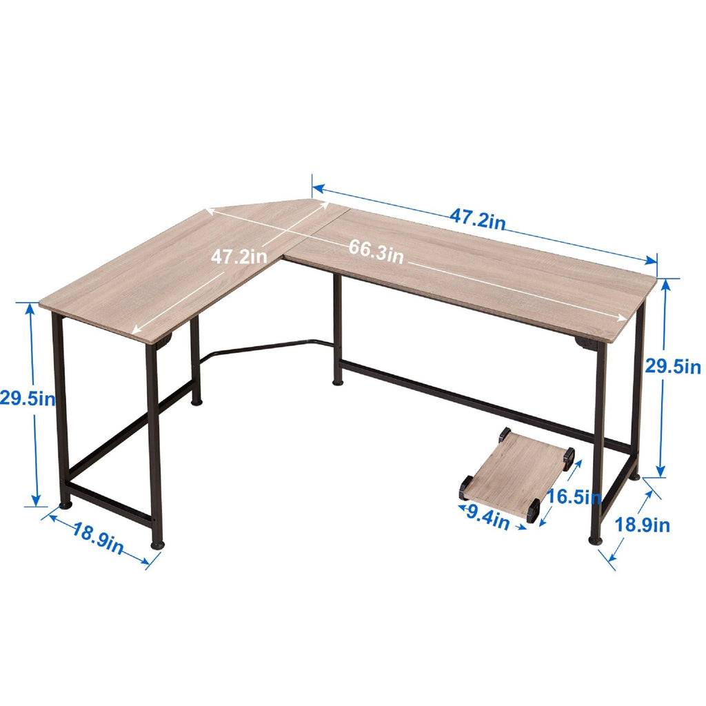 Oak L-Shaped Office Computer Desk F6131