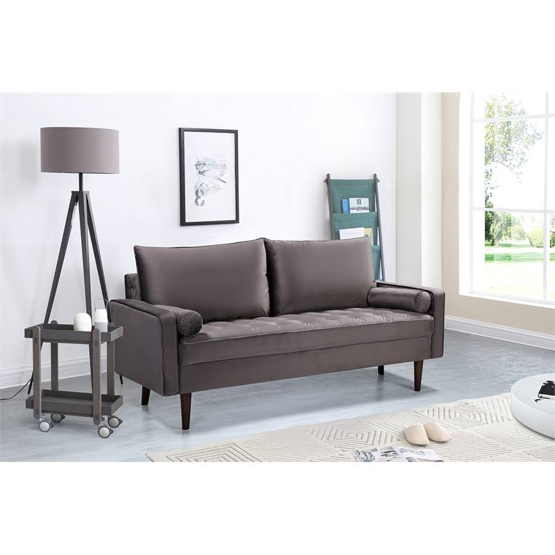 Gray Velvet Sofa O534334
