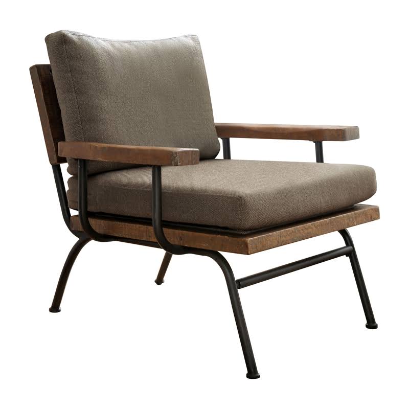 Rustic Metal Legs Accent Chair S14657