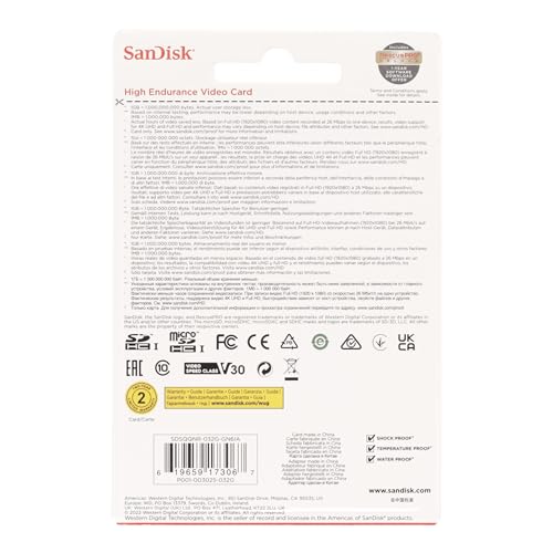 256GB High Endurance Video microSDXC Card with Adapter I950384
