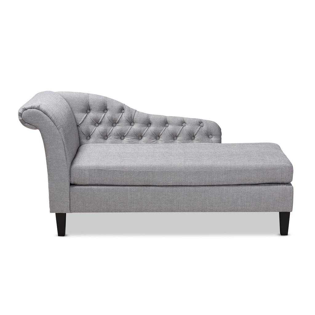 Grey Fabric Upholstered Chaise Lounge H22489