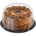 Clear Plastic Cake Container with Black Base, 100/Case Q81030