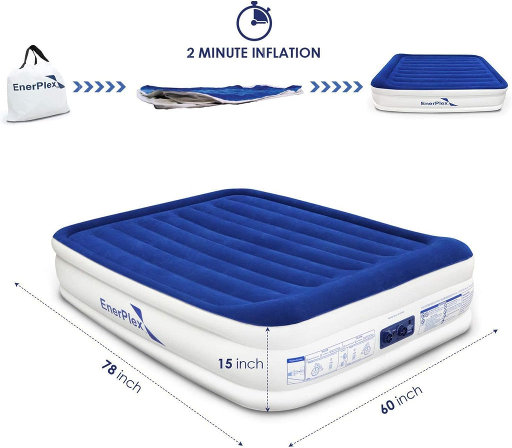 Luxury 15 Inflatable Twin Air Mattress with Built-in Dual Pump G997814