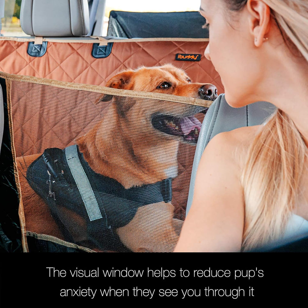 Waterproof Dog Car Seat Cover with Mesh Window E267775