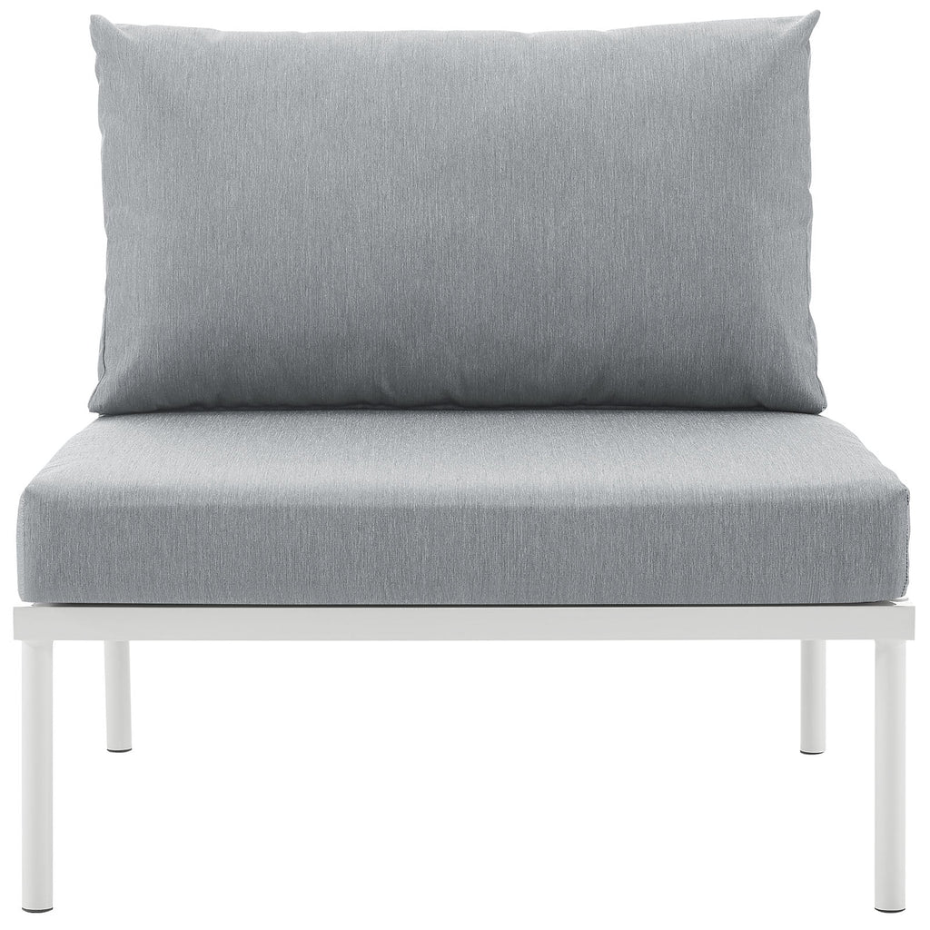 White Gray Armless Outdoor Patio Aluminum Chair K9926