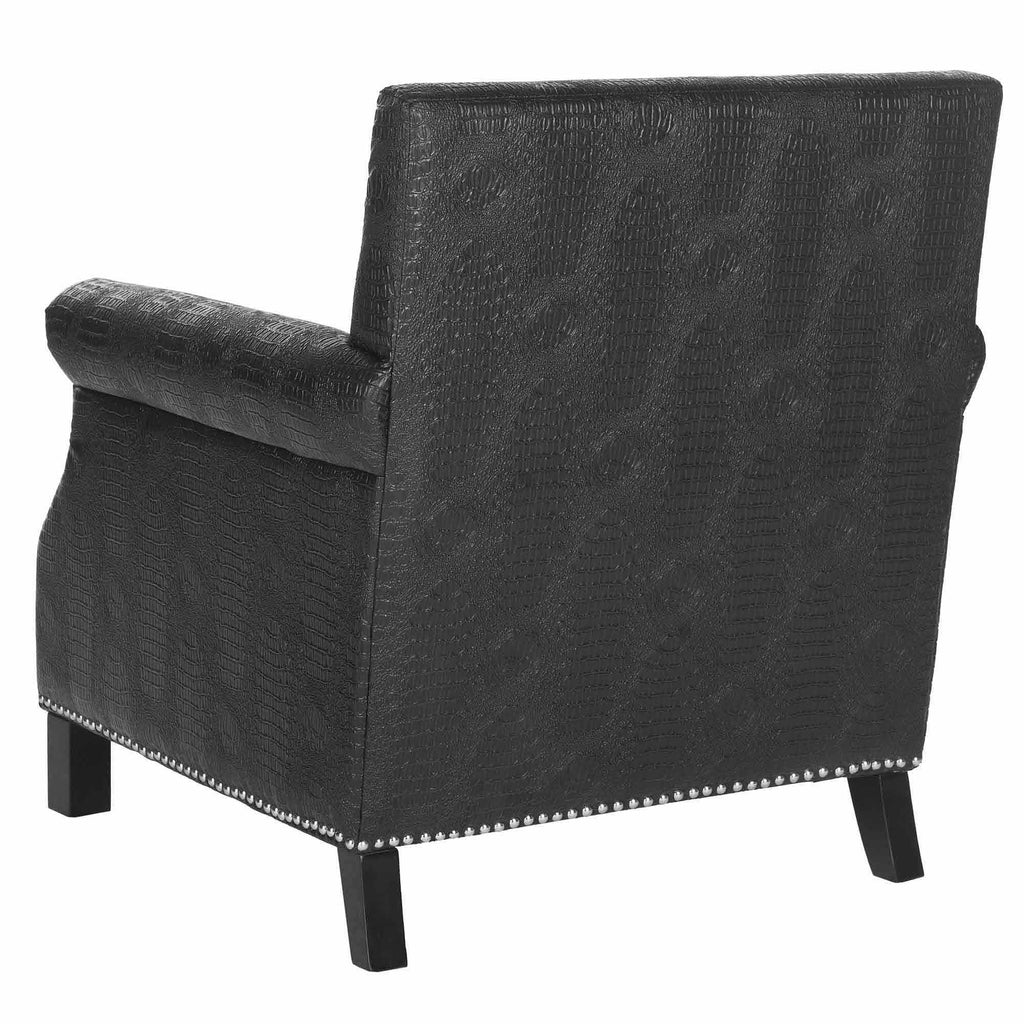 Black Crocodile Upholstered Club Chair R901