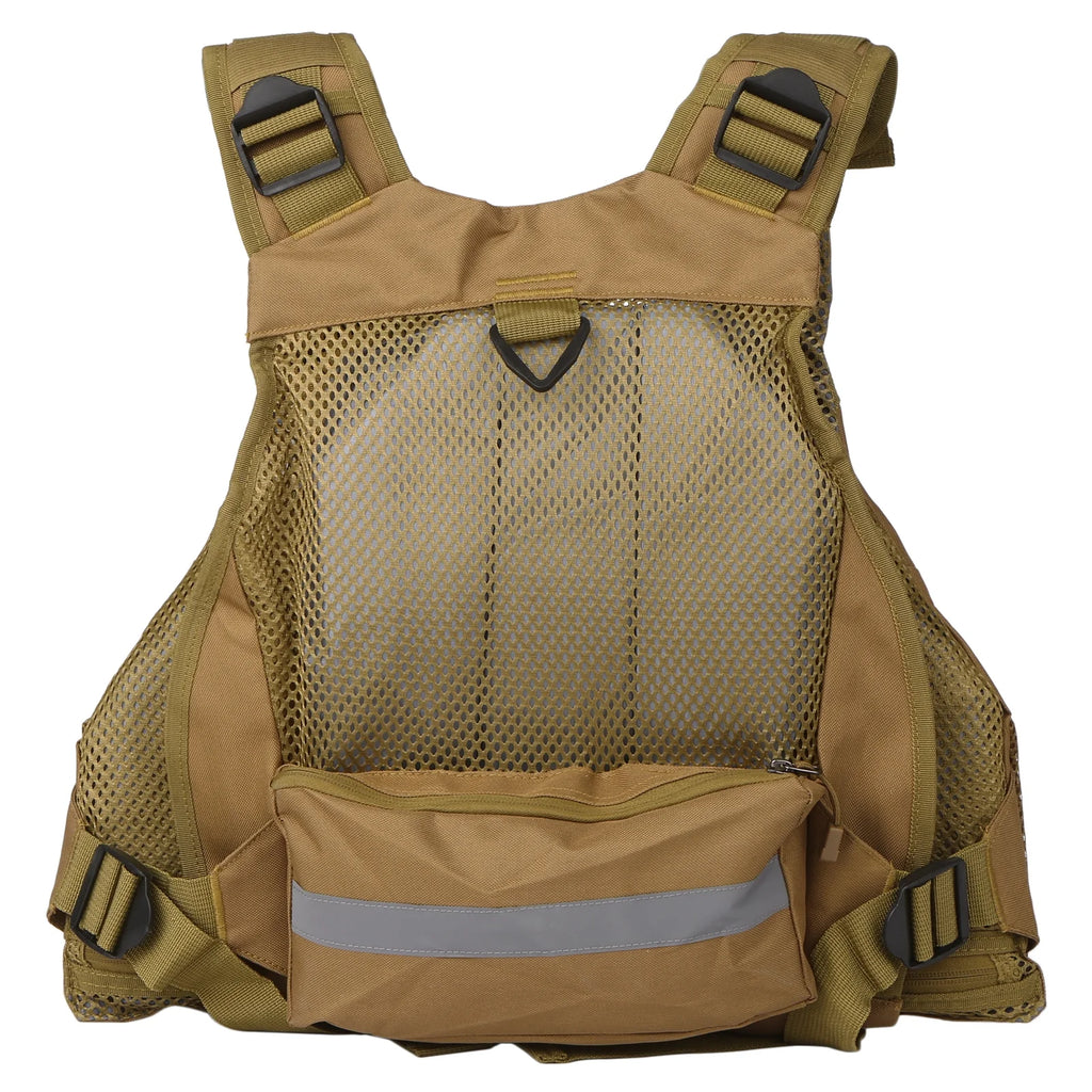 Breathable Padded Fishing Life Jacket Swimming Sailing Waistcoat Utility Vest Floatation Device O744511